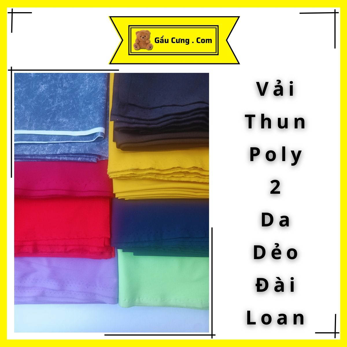 Vải Thun Poly 2 Da Dẻo Đài Loan Co Giãn 4 Chiều Siêu Bền May Đồ Thể Thao (Đồ Tập) | Vải Thun Thể Thao Poly | GY-VAI-007