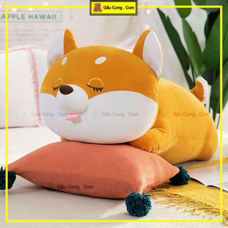 Gấu bông chó Shiba nằm lè lưỡi  ảnh mẫu 1