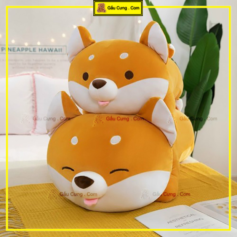 Gấu bông chó Shiba nằm lè lưỡi  ảnh mẫu 2