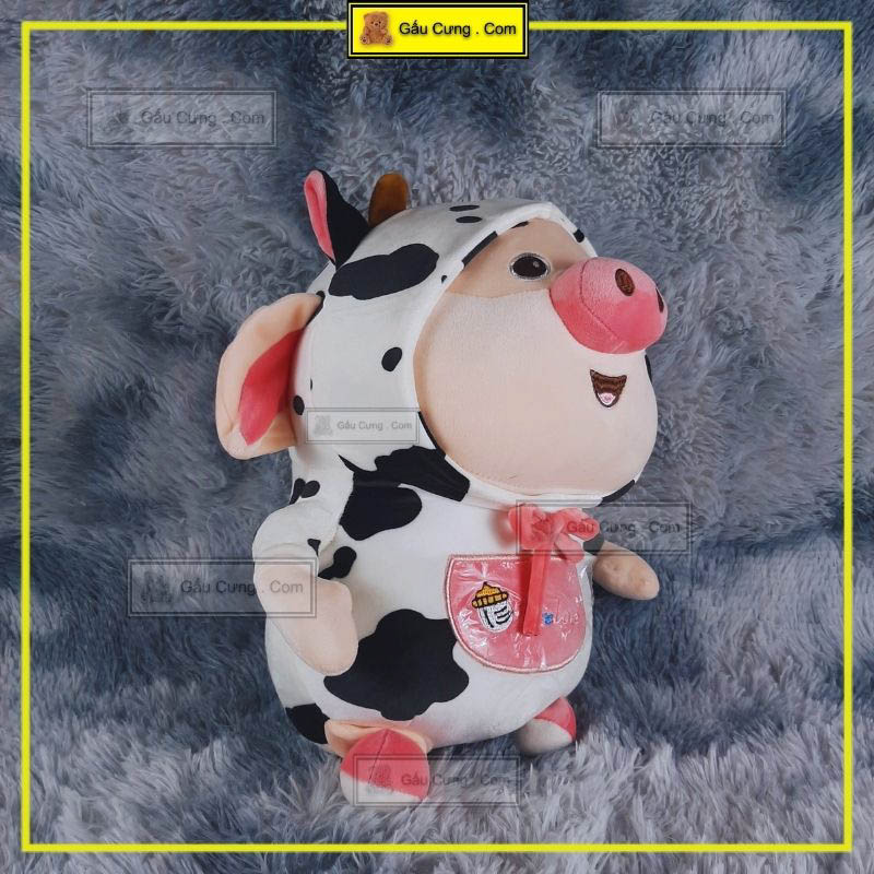 Gấu bông cute heo tiktok mặc áo bò sữa GY0025-PIG ảnh thực tế 4