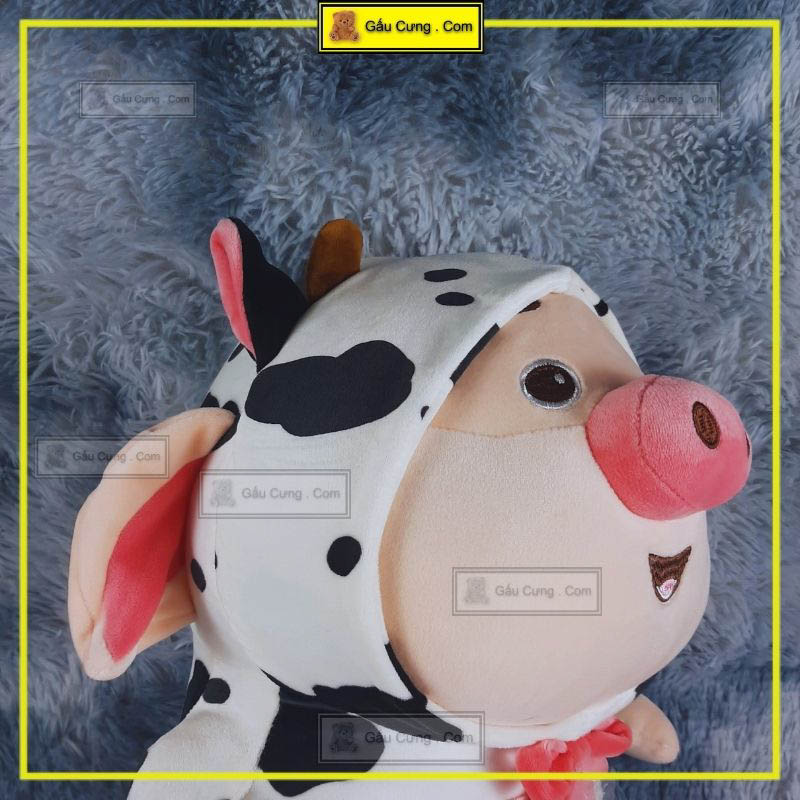 Gấu bông cute heo tiktok mặc áo bò sữa GY0025-PIG ảnh thực tế 5