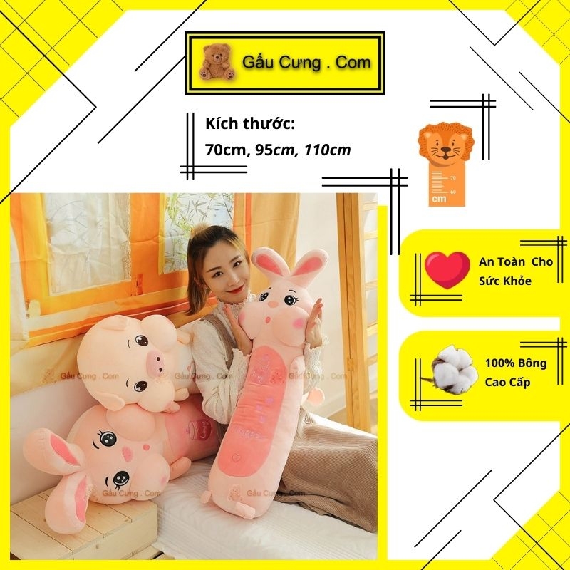 Gấu Bông Thỏ Hồng Má Phúng Phính Baby Cute đủ kích cỡ 70cm, 95cm, 110cm (MSP: GY0011-RAB)