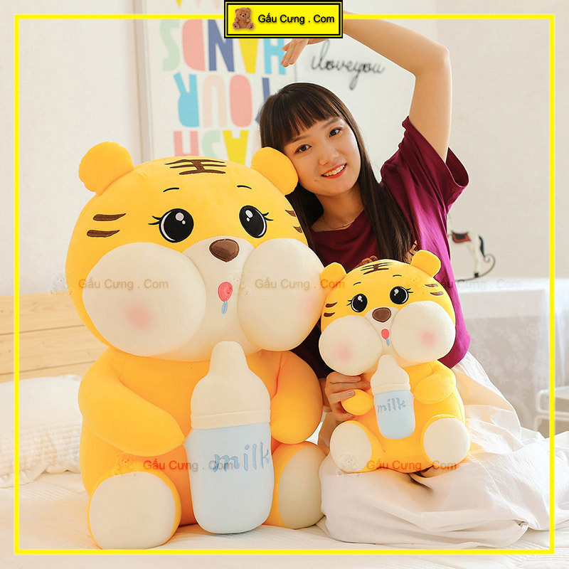 Gấu Bông Bé Hổ Ôm Bình Sữa Baby Cute, Đủ Kích Cỡ 25cm, 35cm, 55cm, 70cm (MSP: GY0019-TIGE)