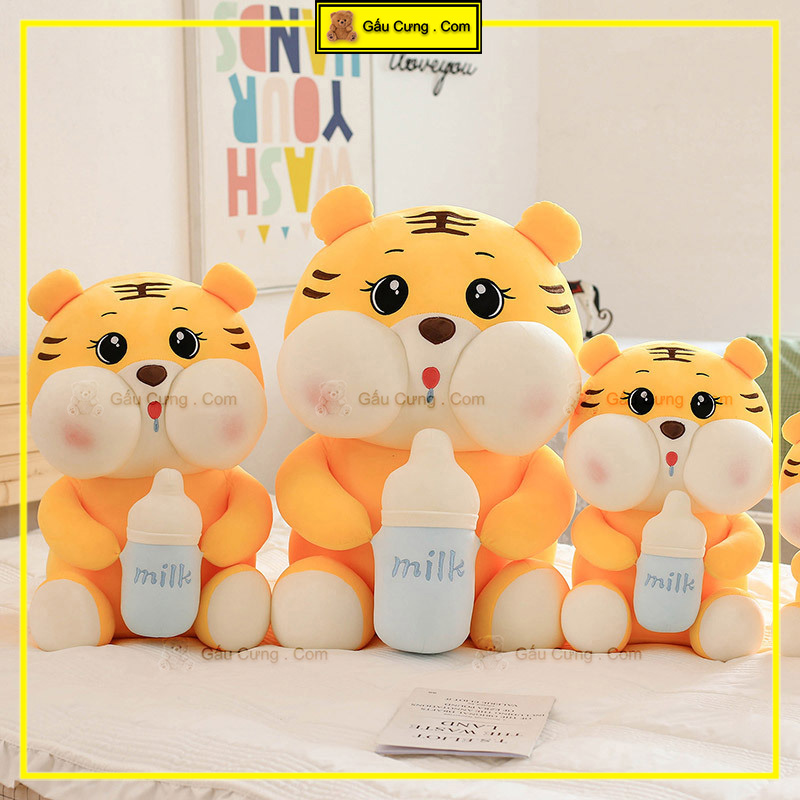 Gấu Bông Bé Hổ Ôm Bình Sữa Baby Cute, Đủ Kích Cỡ 25cm, 35cm, 55cm, 70cm (MSP: GY0019-TIGE)