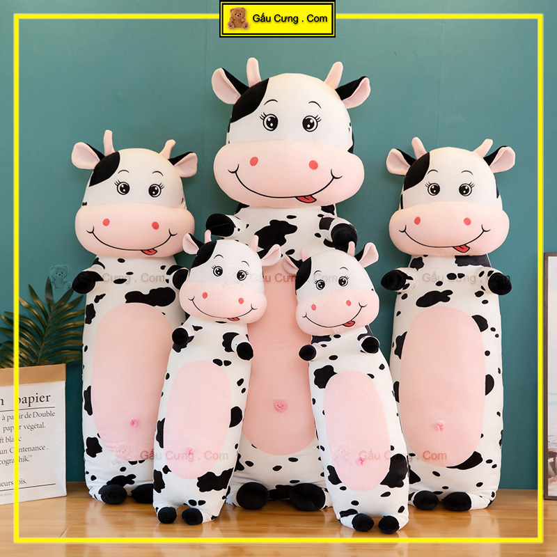 Gấu Bông Bò Sữa Đứng, Gối Ôm Bò Sữa Baby Cute Size 70cm, 90cm, 1m15 (MSP: GY0030-COW)