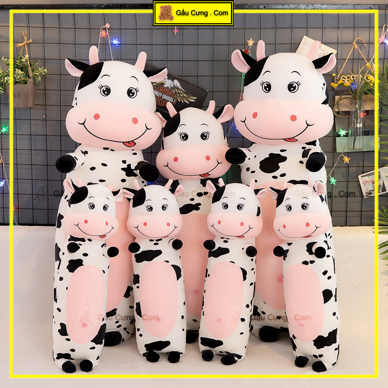 Gấu Bông Bò Sữa Đứng, Gối Ôm Bò Sữa Baby Cute Size 70cm, 90cm, 1m15 (MSP: GY0030-COW)