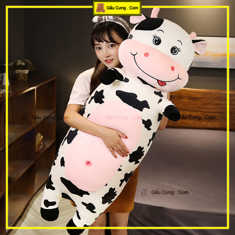 Gấu Bông Bò Sữa Đứng, Gối Ôm Bò Sữa Baby Cute Size 70cm, 90cm, 1m15 (MSP: GY0030-COW)