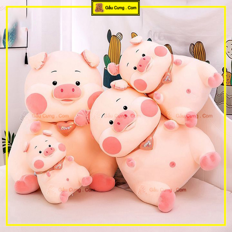 Gấu Bông Heo Cute Hồng Phấn Mũi Tim Size Lớn 75cm, 1m (100cm) (MSP: GY0032-PIG)