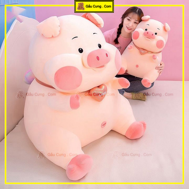 Gấu Bông Heo Cute Hồng Phấn Mũi Tim Size Lớn 75cm, 1m (100cm) (MSP: GY0032-PIG)