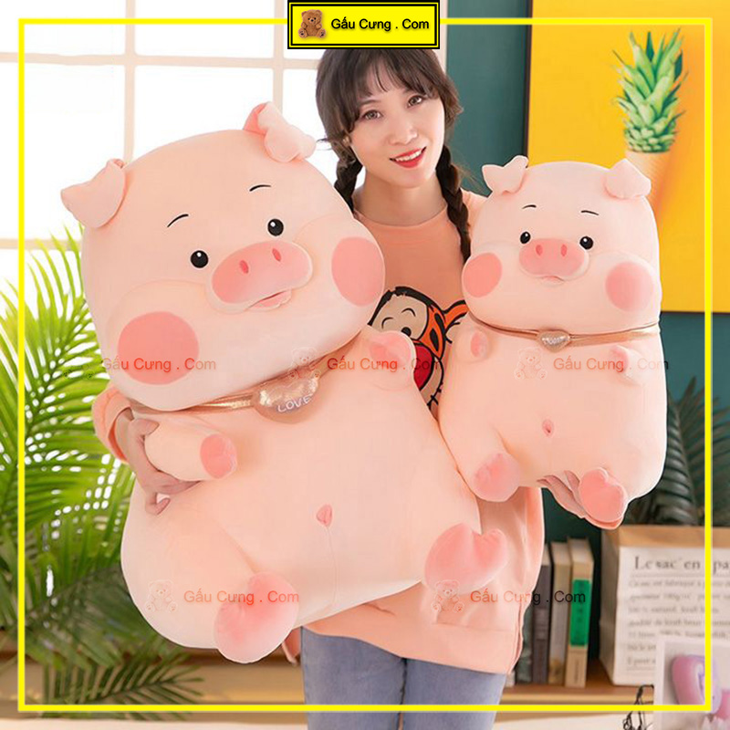 Gấu Bông Heo Cute Hồng Phấn Mũi Tim Size Lớn 75cm, 1m (100cm) (MSP: GY0032-PIG)