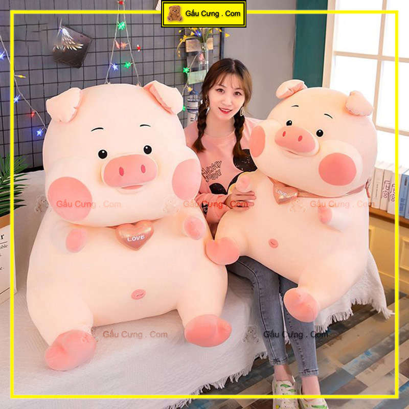 Gấu Bông Heo Cute Hồng Phấn Mũi Tim Size Lớn 75cm, 1m (100cm) (MSP: GY0032-PIG)