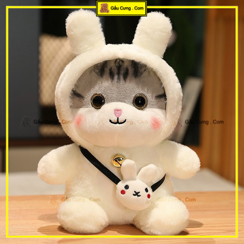 Gấu Bông Mèo Cute Mặc Áo Cosplay, Đeo Túi Chéo Size 30cm (MSP: GY0037-CAT)