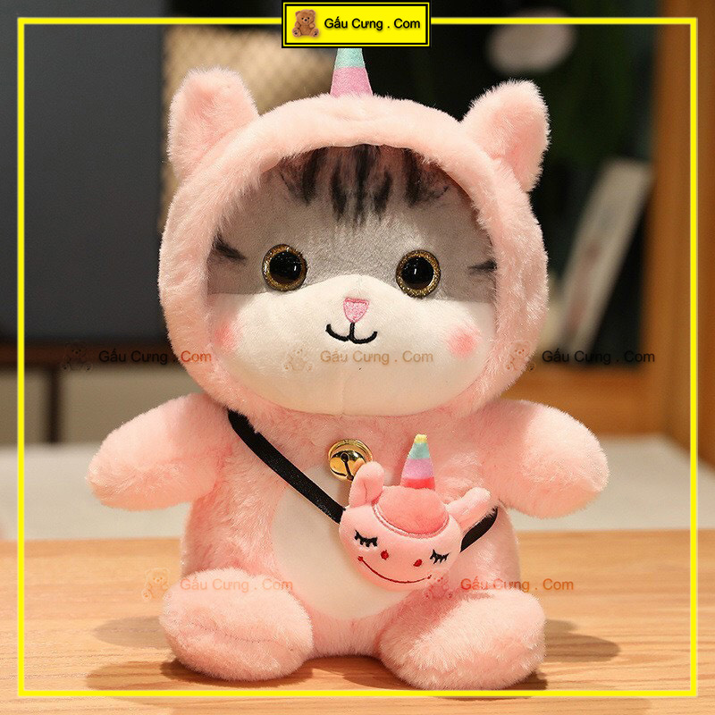 Gấu Bông Mèo Cute Mặc Áo Cosplay, Đeo Túi Chéo Size 30cm (MSP: GY0037-CAT)