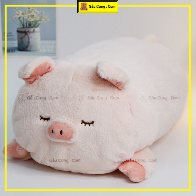 Gấu Bông Heo Nằm Ngủ Lông Thỏ Size 50cm Có Kèm Chăn Mền (MSP: GY0038-PIG)