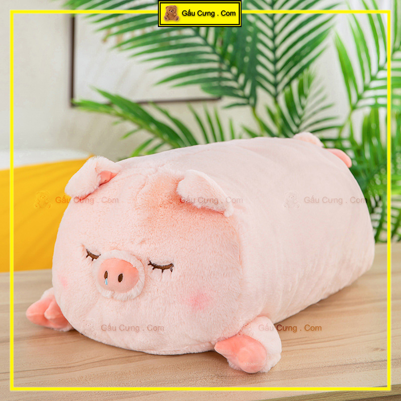 Gấu Bông Heo Nằm Ngủ Lông Thỏ Size 50cm Có Kèm Chăn Mền (MSP: GY0038-PIG)