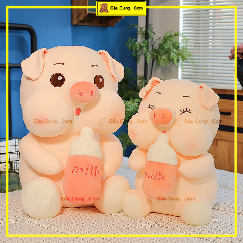 Gấu Bông Heo Ôm Bình Sữa Má Phúng Baby Cute Đủ Kích Thước (MSP: GY0049-PIG)