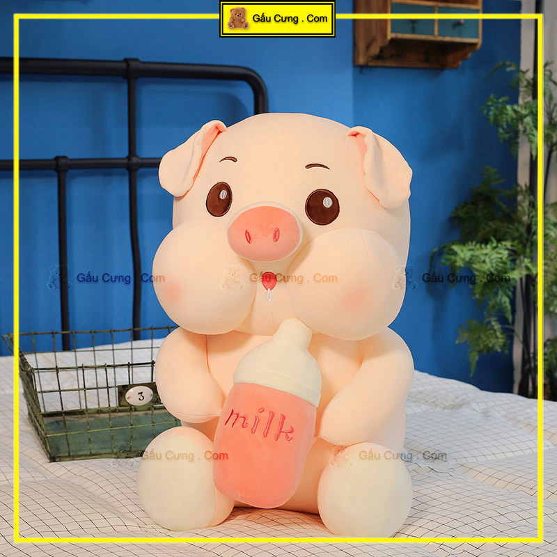 Gấu Bông Heo Ôm Bình Sữa Má Phúng Baby Cute Đủ Kích Thước (MSP: GY0049-PIG)