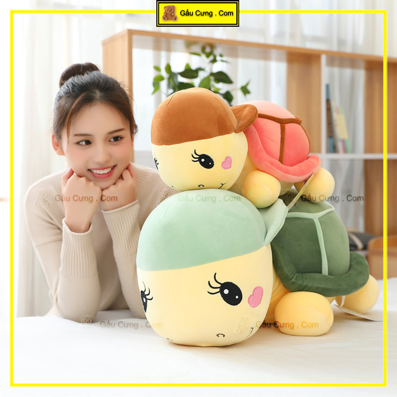 Gấu Bông Con Rùa Đội Nón Baby Cute Cực Đáng Yêu Gấu Bông Có Mền Size 45cm (MSP: GY0050-TUR)