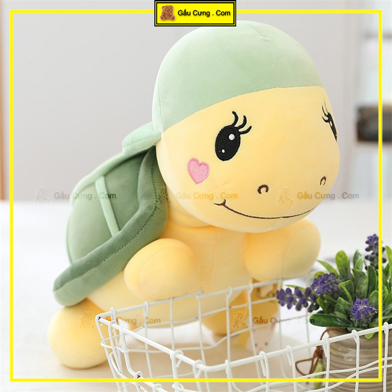 Gấu Bông Con Rùa Đội Nón Baby Cute Cực Đáng Yêu Gấu Bông Có Mền Size 45cm (MSP: GY0050-TUR)