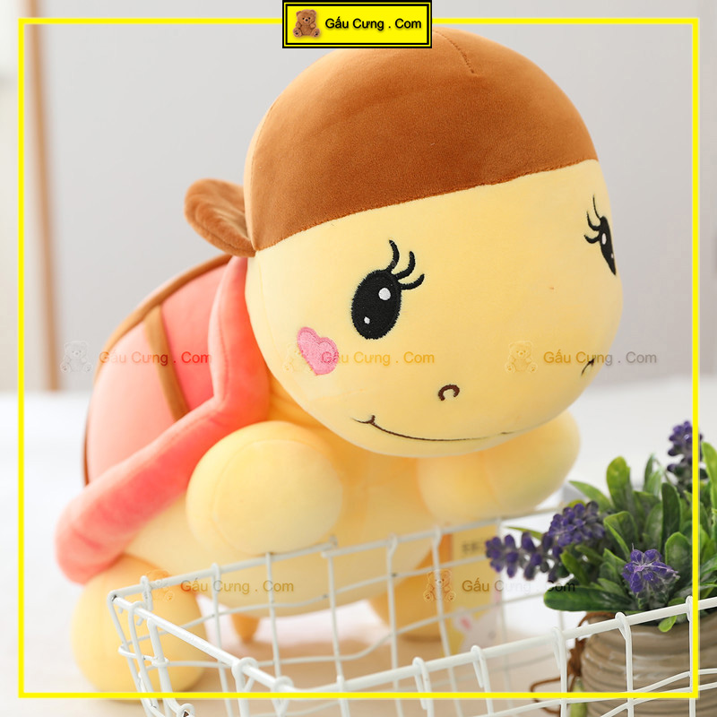 Gấu Bông Con Rùa Đội Nón Baby Cute Cực Đáng Yêu Gấu Bông Có Mền Size 45cm (MSP: GY0050-TUR)