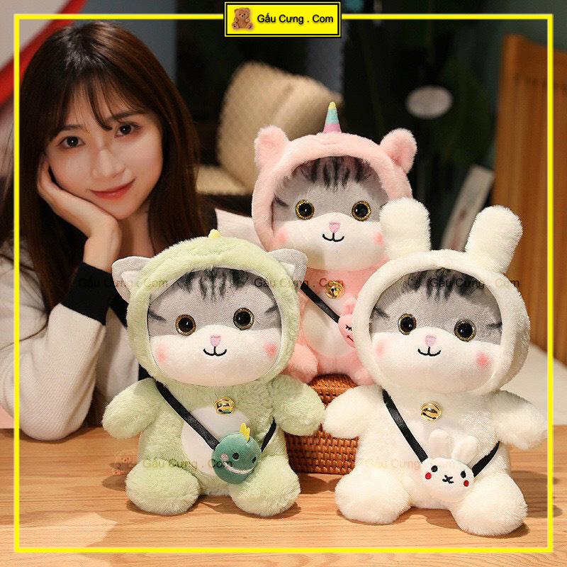 Gấu Bông Mèo Cute Mặc Áo Cosplay, Đeo Túi Chéo Size 30cm (MSP: GY0037-CAT)