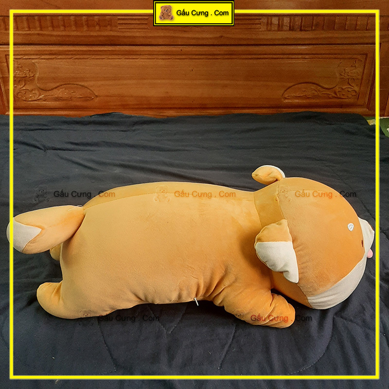 Gấu Bông Chó Shiba Nằm Lè Lưỡi, Kèm Chăn Mền Size 70cm (MSP: GY0026-SHI)