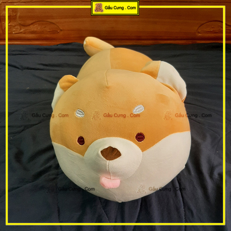 Gấu Bông Chó Shiba Nằm Lè Lưỡi, Kèm Chăn Mền Size 70cm (MSP: GY0026-SHI)