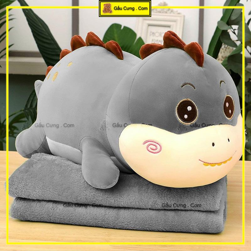 Gấu Bông Khủng Long Cute Funny, Gấu Bông Có Mền Size 50cm (MSP: GY0033-FUN)