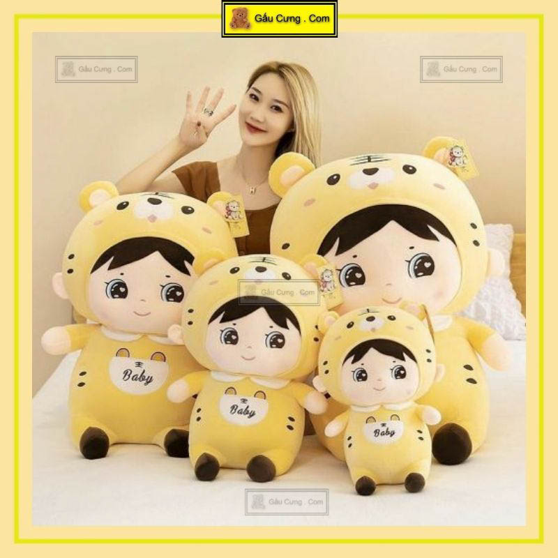 Gấu Bông Cute Búp Bê Bé Cọp Cao Cấp, Đủ Kích Cỡ 40cm, 55cm, 70cm (MSP: GY0005-TIG)