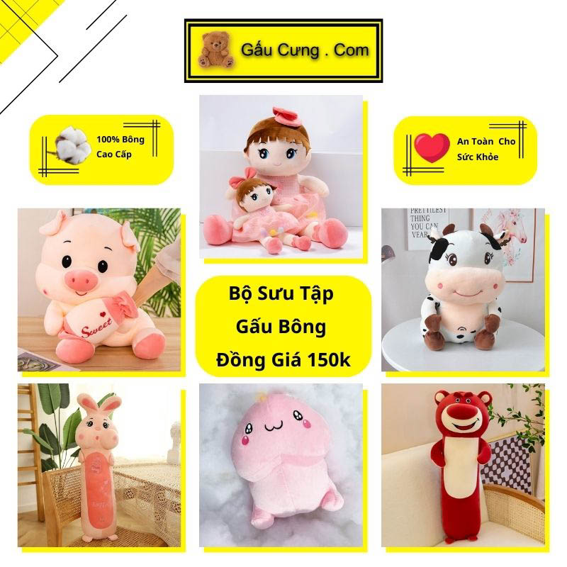 Gấu Bông Cute Giá Rẻ - Bộ Sưu Tập Đồng Giá 150k tại nhà Gấu Cưng GY00TH-150k