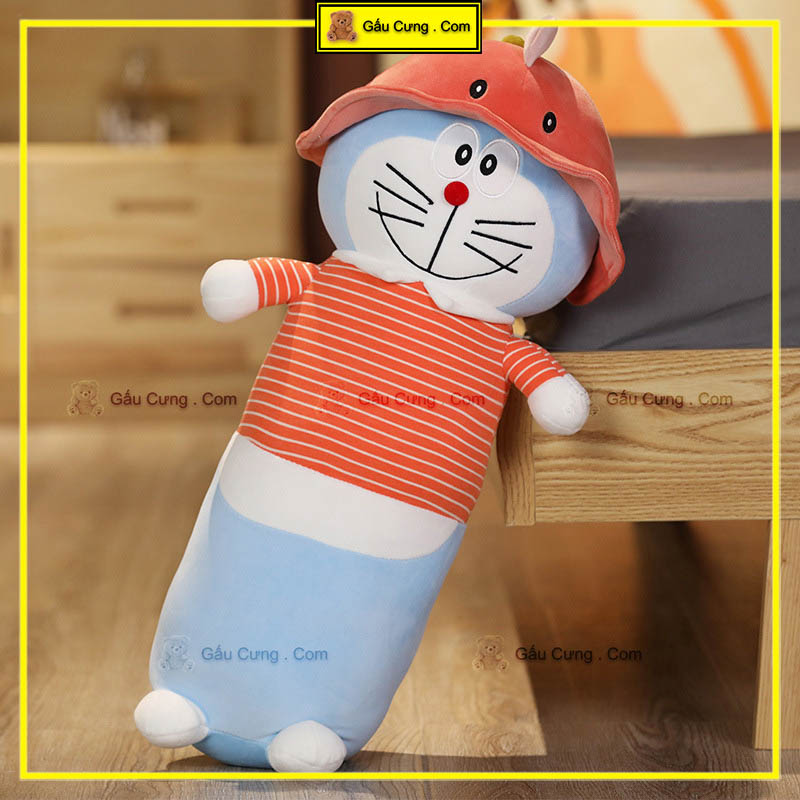 Gấu Bông Doremon Cute Gối Ôm Doremon Áo Sọc Kích Thước 50cm, 70cm, 90cm, 1m1 (MSP: GY0029-DOR)