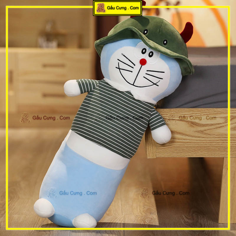 Gấu Bông Doremon Cute Gối Ôm Doremon Áo Sọc Kích Thước 50cm, 70cm, 90cm, 1m1 (MSP: GY0029-DOR)