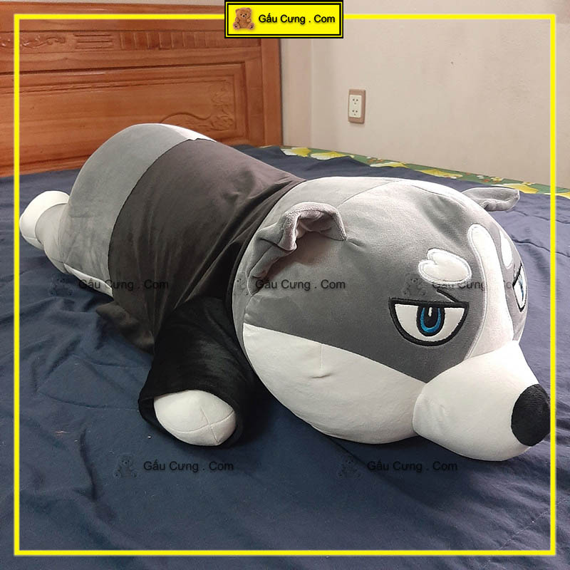 Thú nhồi bông husky mặc áo vải  velboa baby cute kích thước 60cm, 120cm, 150cm (MSP: GY0008-HUS)