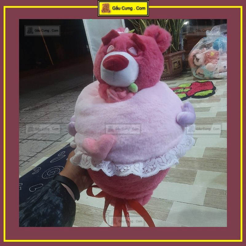 Bó Hoa Gấu Dâu Lotso 2 In 1 Siêu Đáng Yêu Dành Tặng Người Yêu Size 18cm, 35cm, 40cm  (MSP: GY0065-LOT)